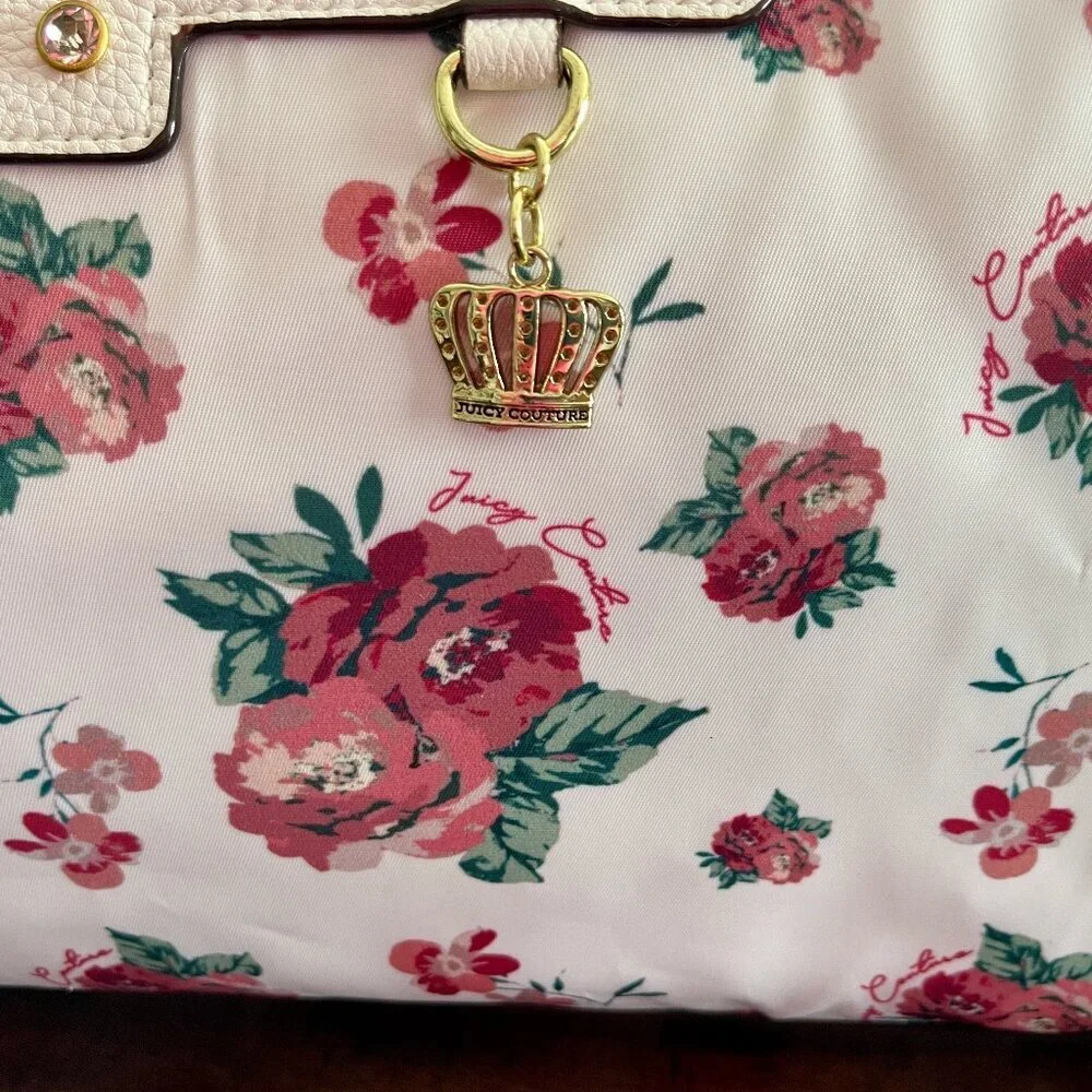RARE Juicy Couture Lmtd Edition Floral Extra Large Weekender Travel Duffel Bag - Picture 4 of 13